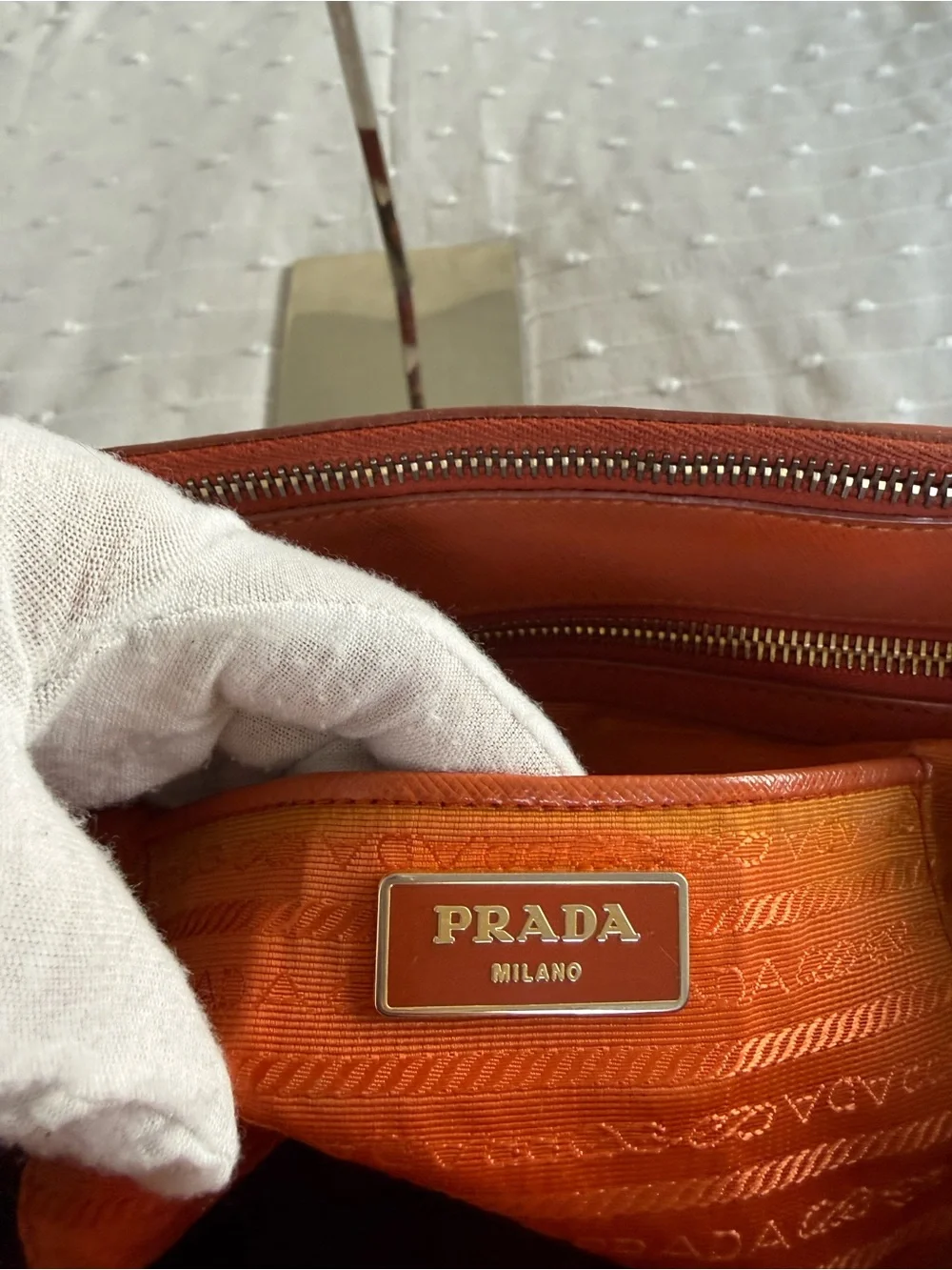 Prada Saffiano Leather bag in Burnt -Orange